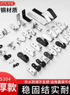 不锈钢挂钩家庭酒店浴室挂件免打孔衣钩免打孔单钩双钩304实心钩