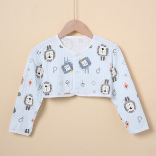 男女童夏季 宝宝护肩膀坎肩保暖睡觉防寒空调房婴幼 纯棉薄款