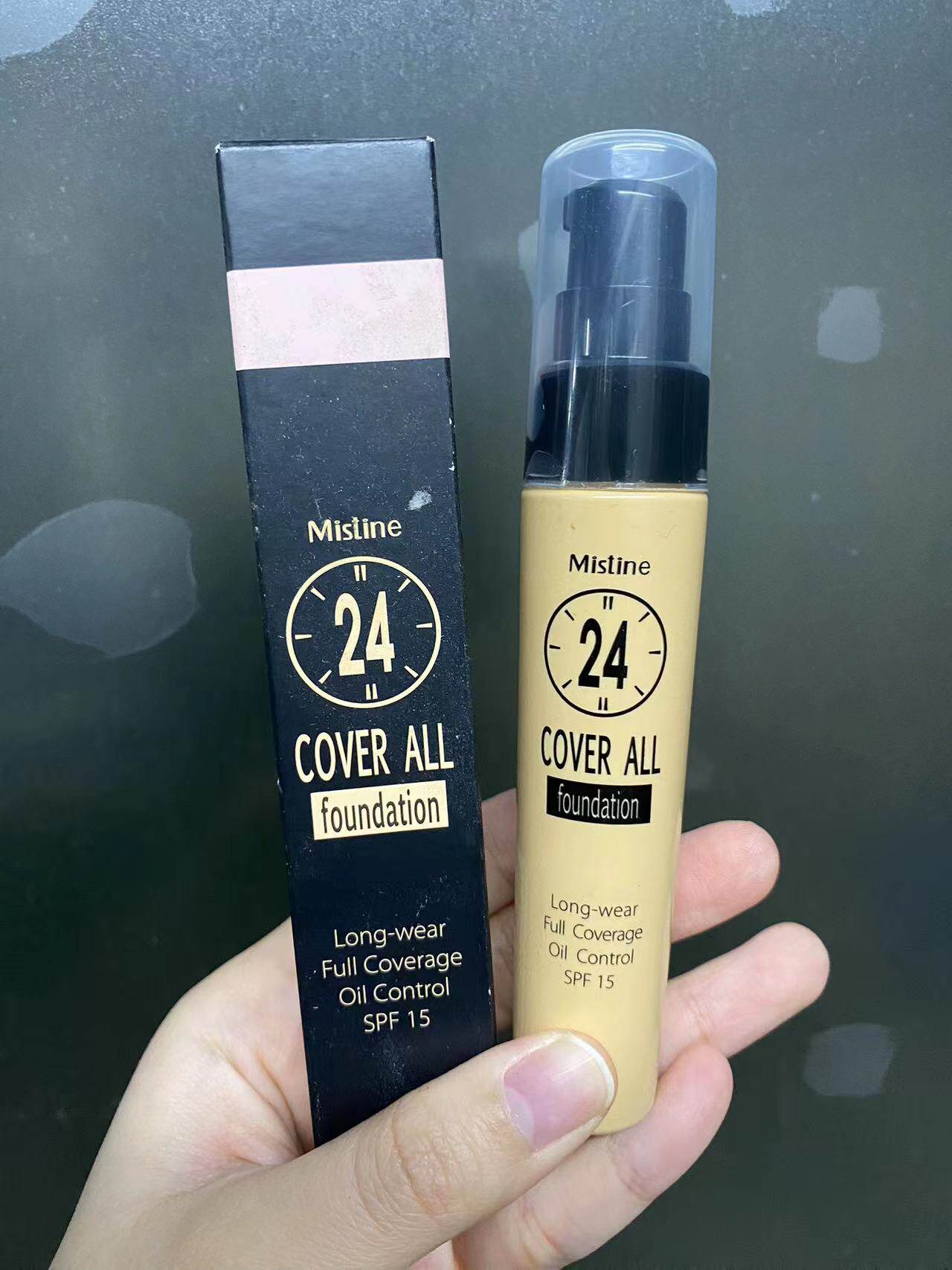 泰国Mistine24小时持久不脱妆粉底液防晒保湿遮瑕轻薄控油25ml