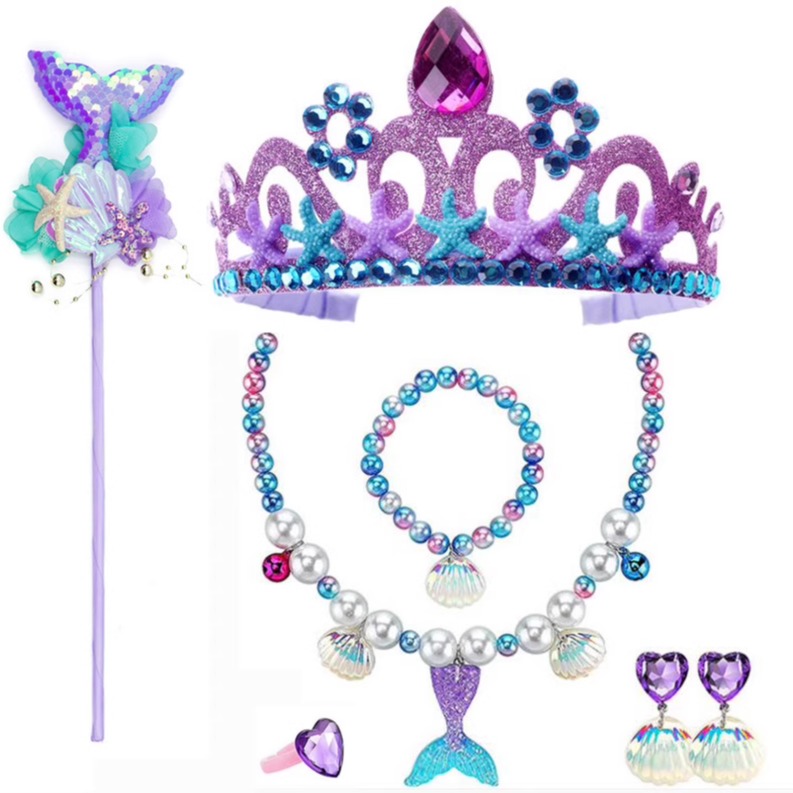 贝壳公主美人鱼尾鱼尾项链皇冠