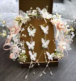 Детский аксессуар для волос для принцессы, корона, ободок, клипсы, в цветочек