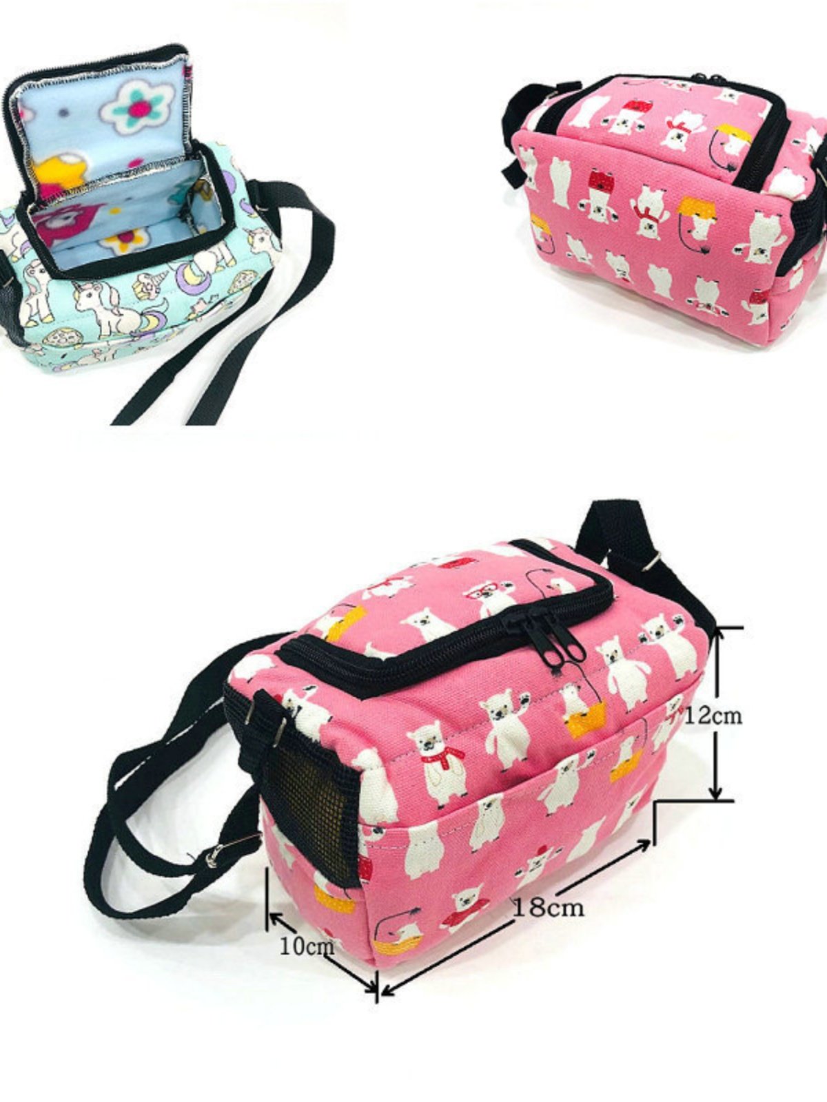 特价清仓泰国进口蜜袋鼯松鼠迷你刺猬小宠物夹绒印花外带背包