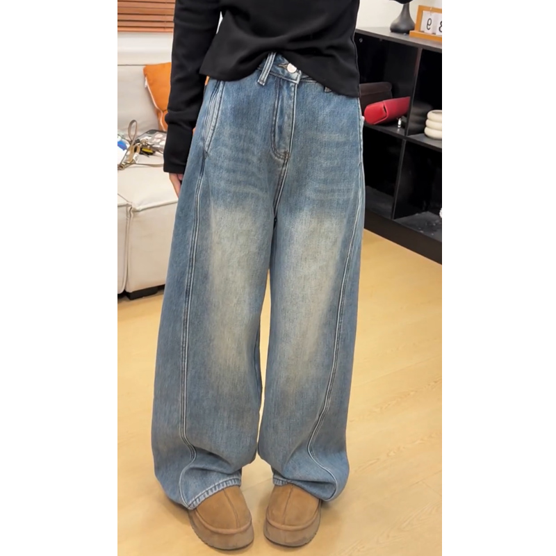 2025冬季新款加绒加厚阔腿裤包邮