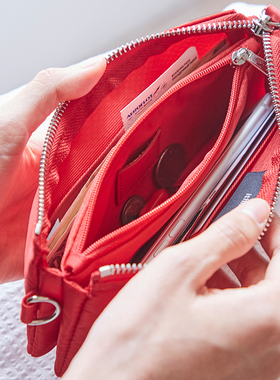 韩国正品ithinkso商务男女尼龙双袋长款钱包手机包旅行护照收纳包