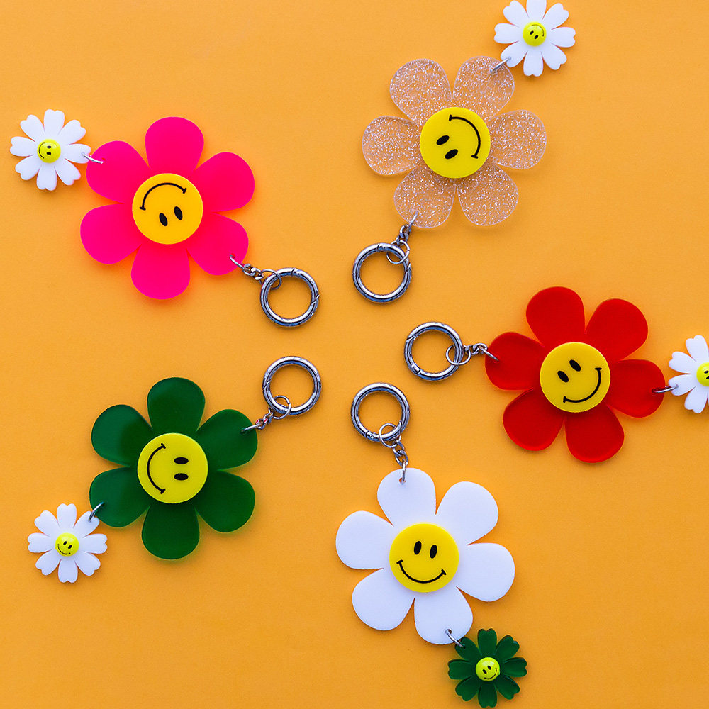 韩国funnymade可爱笑脸花ins亚克力钥匙扣圈AirPods挂件女包配饰,服饰配件/皮带/帽子/围巾,钥匙扣,淘宝优惠券,粉丝福利购,淘宝优惠卷
