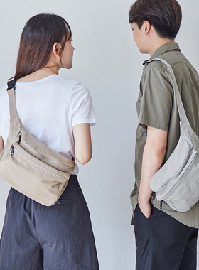 韩国进口ithinkso时尚男女尼龙双拉链斜挎包休闲单肩包旅行背包