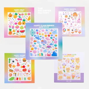 饰咕卡贴画 韩国TRF可爱卡通rico女孩水晶贴纸手账相片手机防水装