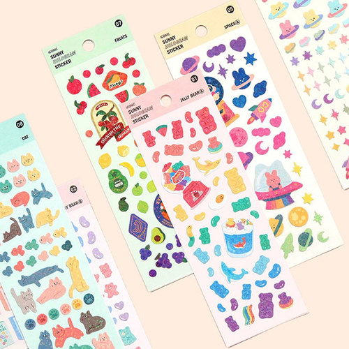 韩国iconic可爱丝带镭射贴纸