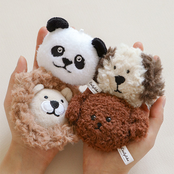 韩国dailylike可爱毛绒熊猫狗狗玩偶公仔钥匙扣ins女包挂件配饰
