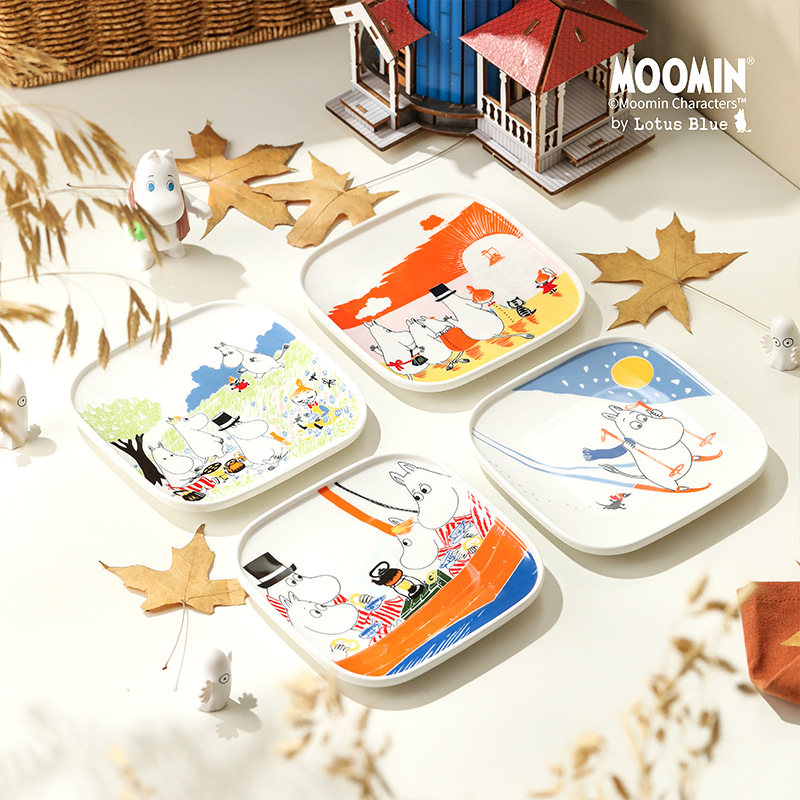 姆明餐具陶瓷新款骨头盘吐骨碟