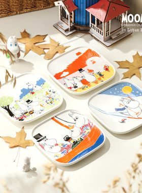 moomin姆明餐具陶瓷新款骨头盘吐骨碟家用卡通小盘子高颜值餐盘