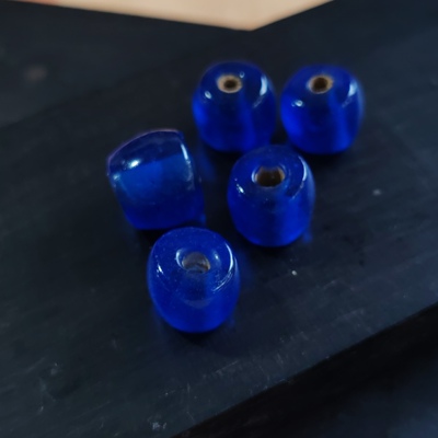 古法手工12/11㎜湖蓝色桶珠散珠佛珠配珠饰品配饰文玩配珠