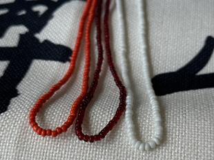 博山老琉璃珠子橘红亮红瓷白色3mm门帘珠隔珠diy手工配珠米珠隔珠