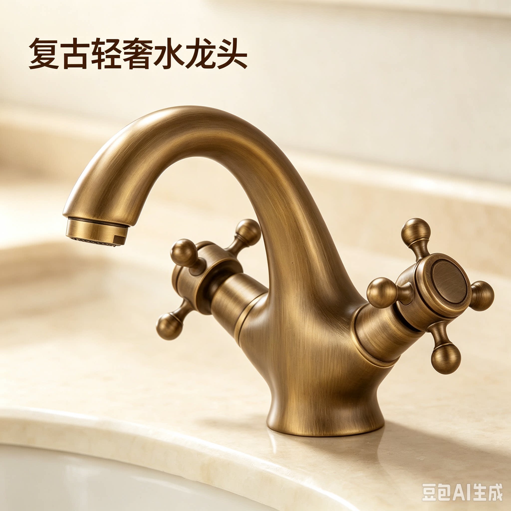 欧式复古全铜面盆水龙头浴室台盆洗手盆仿古洗脸盆冷热龙头