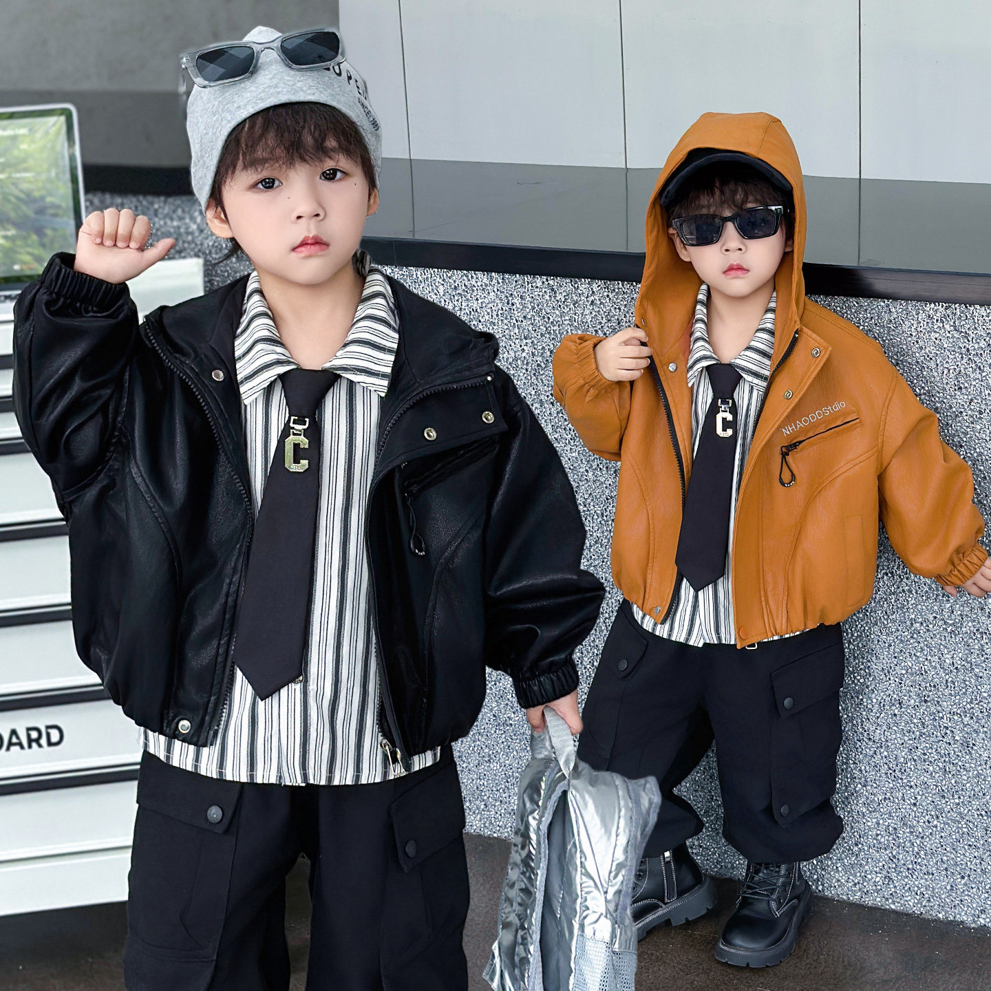 男童皮衣帅气时髦皮夹克春秋2026新款儿童秋外套小男孩潮酷风秋季