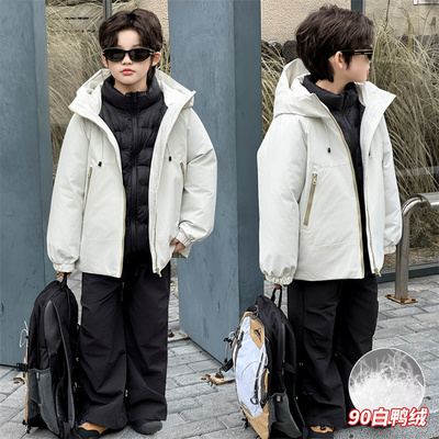 中大童冬季新国标90白鸭绒羽绒服