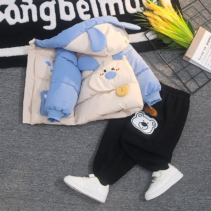儿童羽绒棉服两件套2025新款男童加绒加厚棉袄套装宝宝防寒外套潮,童装/婴儿装/亲子装,套装,淘宝优惠券,粉丝福利购,淘宝优惠卷