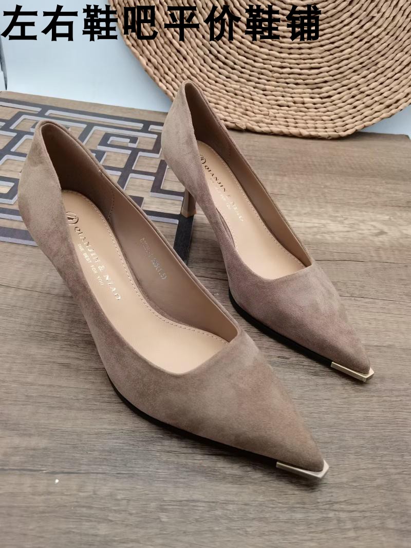 蝴蝶结细跟新款黑色空姐水钻女鞋