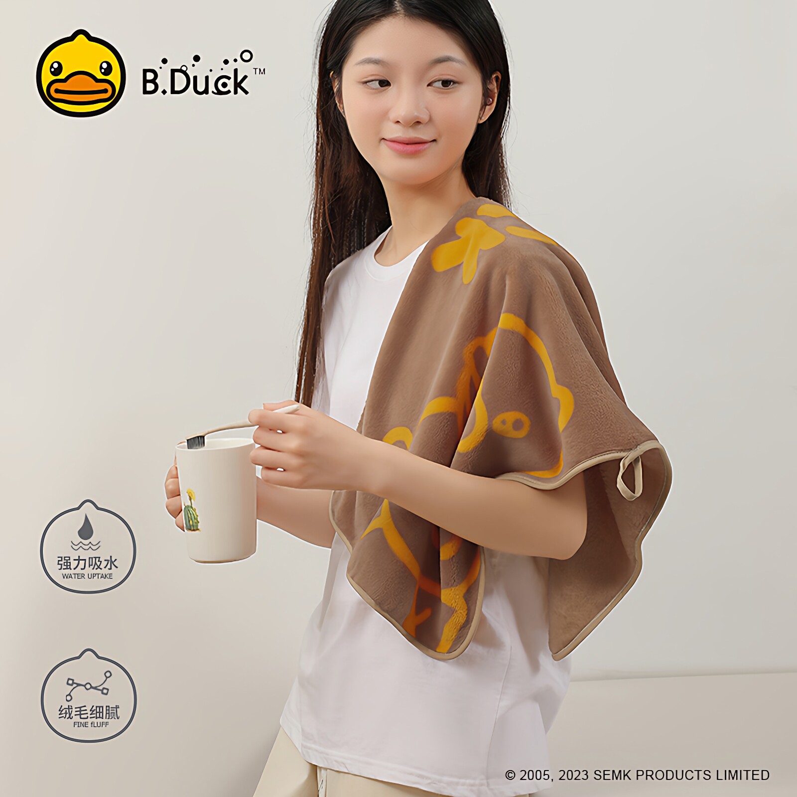 B.duck小黄鸭加厚卡通面巾柔软图片
