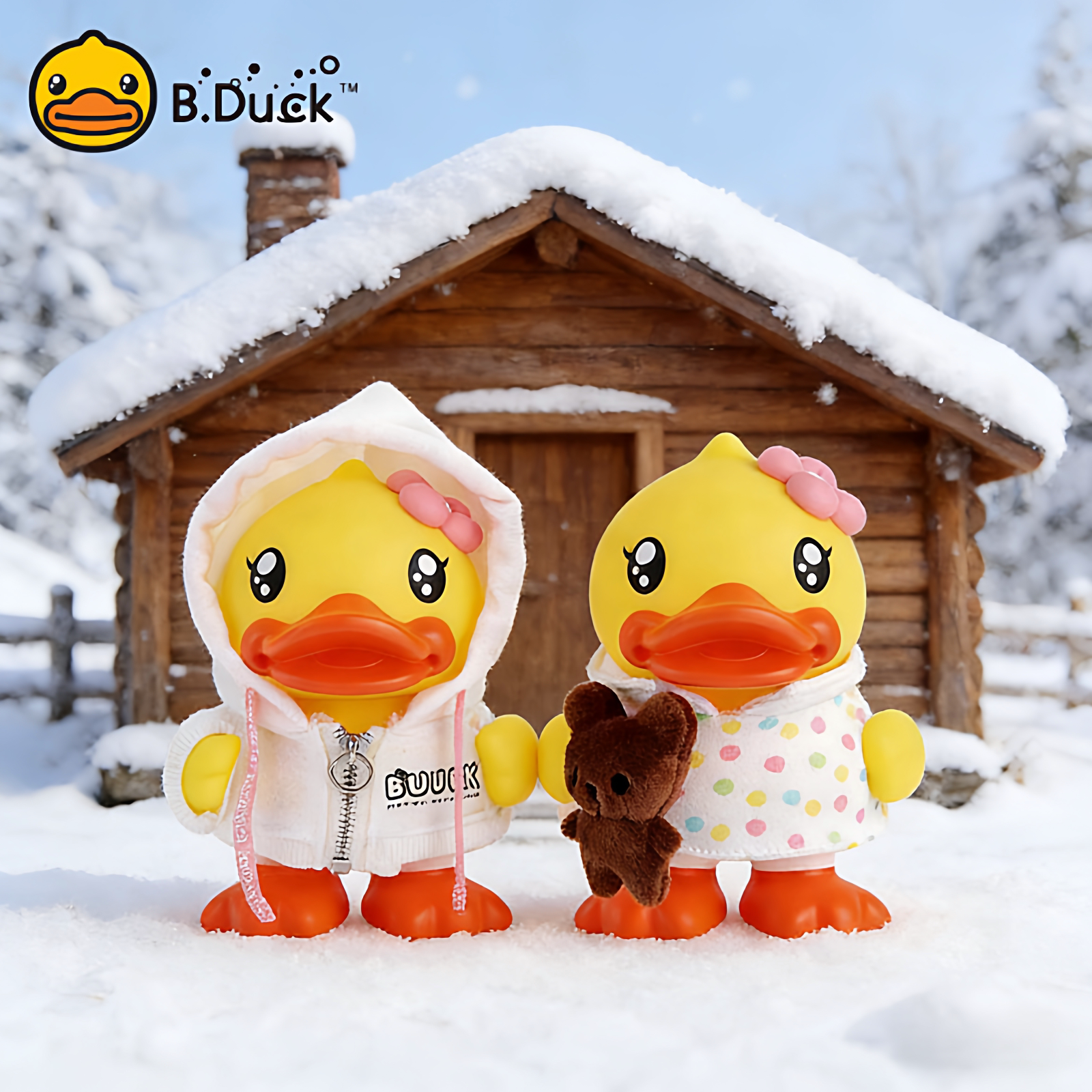 B.Duck小黄鸭Buffy鸭妹妹女钱箱可爱存钱罐储蓄罐储钱罐送礼摆件