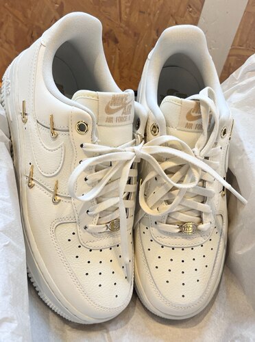 Nike Air Force 1 Mini Gold耐克正品低帮板鞋女款白金FV3654-111
