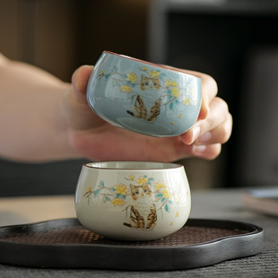 主人杯可爱猫咪陶瓷大茶杯茶盏家用品茗杯单杯个人专用杯喝茶杯子