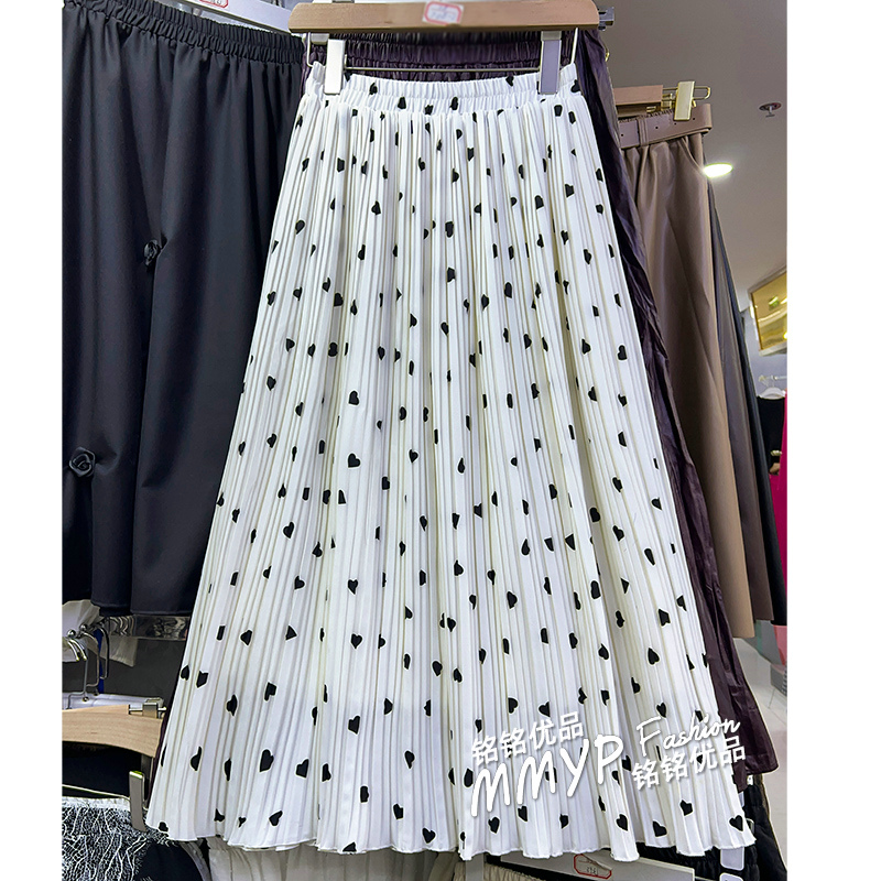 高腰显瘦雪纺百褶裙半身裙女2025春夏新款小个子裙子半裙长裙夏季