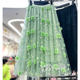 绝美立体花朵网纱半身裙女夏季 2025新款 显瘦裙子半裙长裙刺绣纱裙