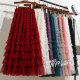 高级长款 酒红色裙子长裙半裙 网纱红色纱裙蛋糕裙半身裙女2026新款