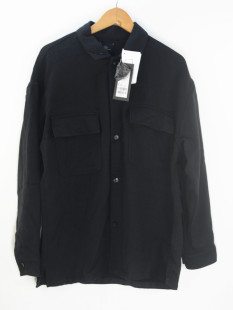 单农男装秋冬款简约百搭休闲舒适羊毛风格九平道方领长袖衬衫男士