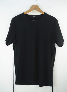 zuee术单农男装夏款棉麻休闲透气日系风格九平道时尚百搭短袖T恤