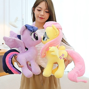 小马宝利毛绒玩具公仔彩虹小马紫悦碧琪玩偶柔柔公仔沙发靠垫娃娃