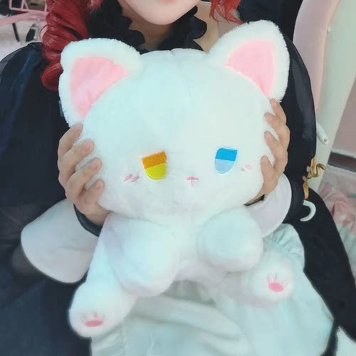 网红爆款呆呆公仔玩偶毛绒玩具emo娃娃小猫桌伴生日礼物送男女生