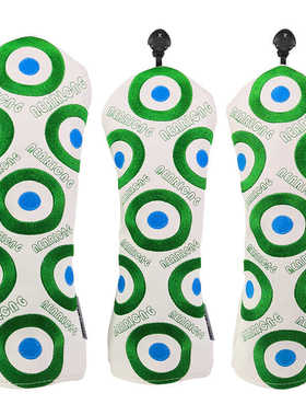 高尔夫木杆套 新款near long刺绣圈圈绿色PU球杆保护套男女通用