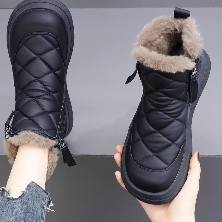 品牌清仓真皮平底雪地靴女2025新款冬季加绒防滑短靴加厚保暖棉靴,女鞋,时尚雪地靴,淘宝优惠券,粉丝福利购,淘宝优惠卷