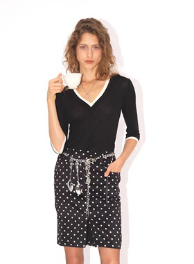 Undulate.Co 假两件针织 微透 五分袖