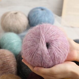 金葱马海毛真丝马海毛线羊毛线团diy手工编织毛衣帽子围巾外套线