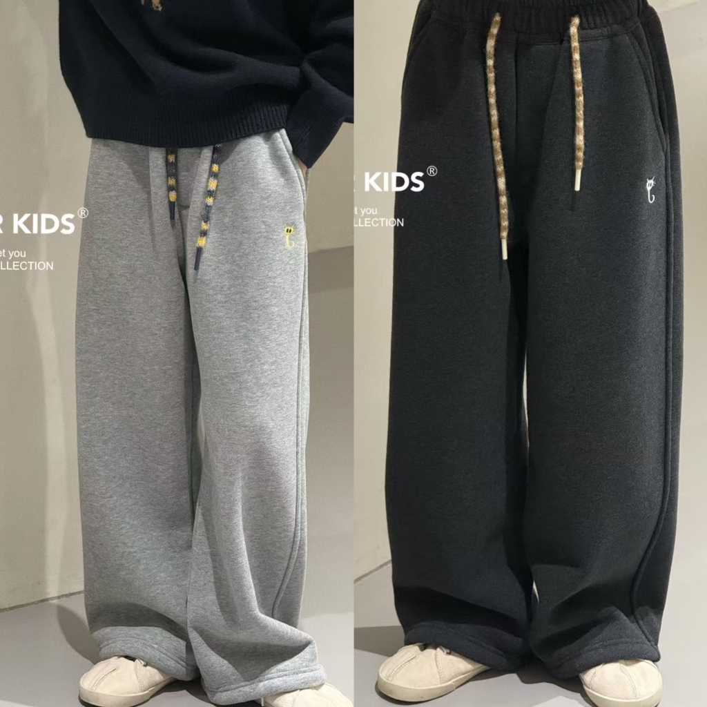 波拉BORABORA儿童一体绒长裤