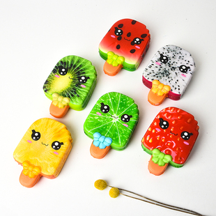 琳曼青柠新品squishy慢回弹水果棒冰玩具仿真动物解压发泄捏捏乐