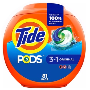 美国Tide PODS 3 in 1 HE Turbo Laundry Detergent Pacs, 81粒