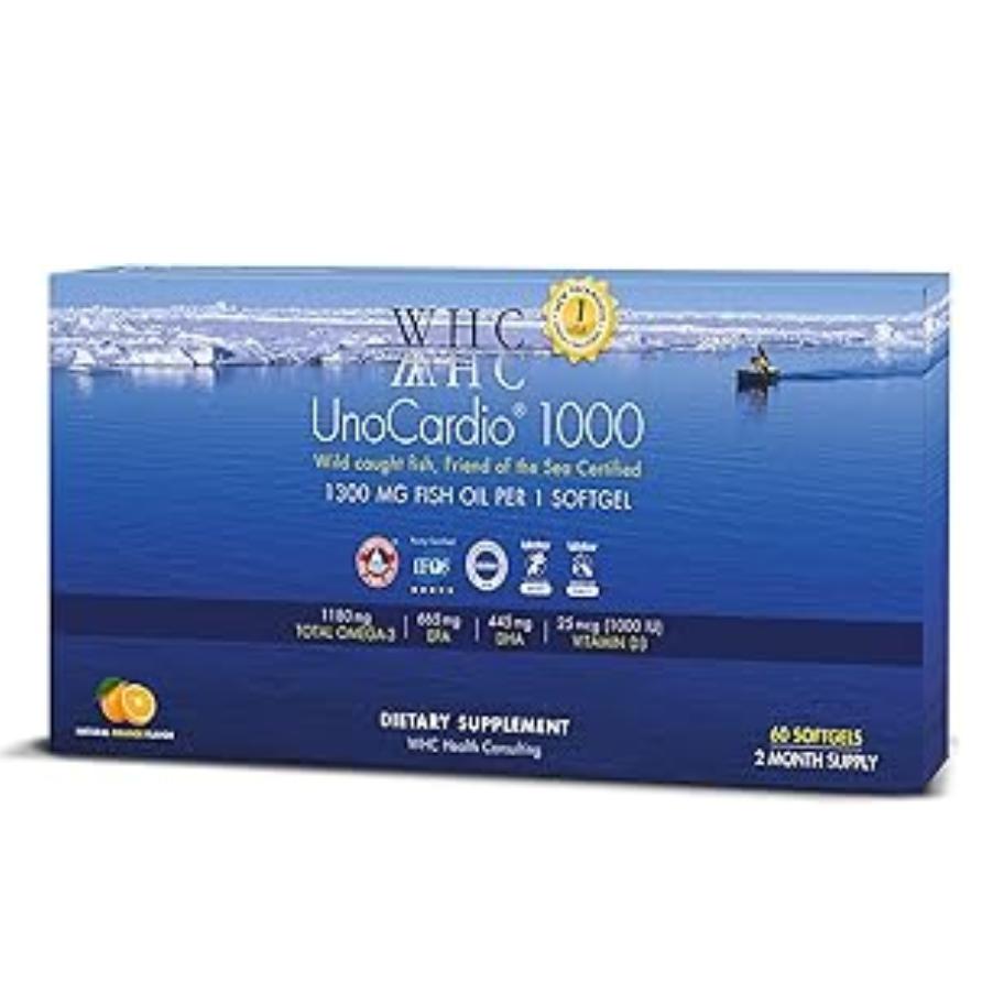 WHC - UnoCardio 1000 (60 Softgels) - 1300 mg of pure Triglyc