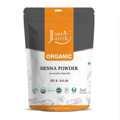 Just Jaivik Henna Powder (Lawsonia Inermis) for Hair