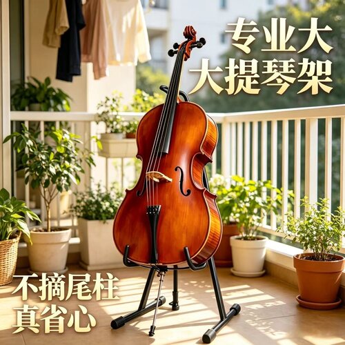 可调节升降大提琴架不用拧掉尾柱