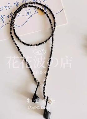口罩链挂绳口罩挂绳挂脖无线蓝牙耳机防丢链眼镜链项链黑灰色大气