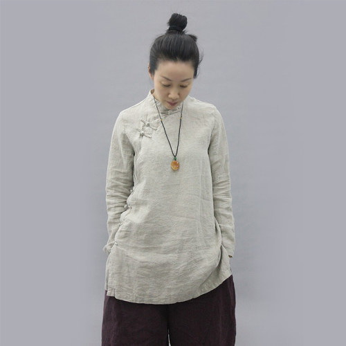 古石后茶道服棉麻中式国风上衣