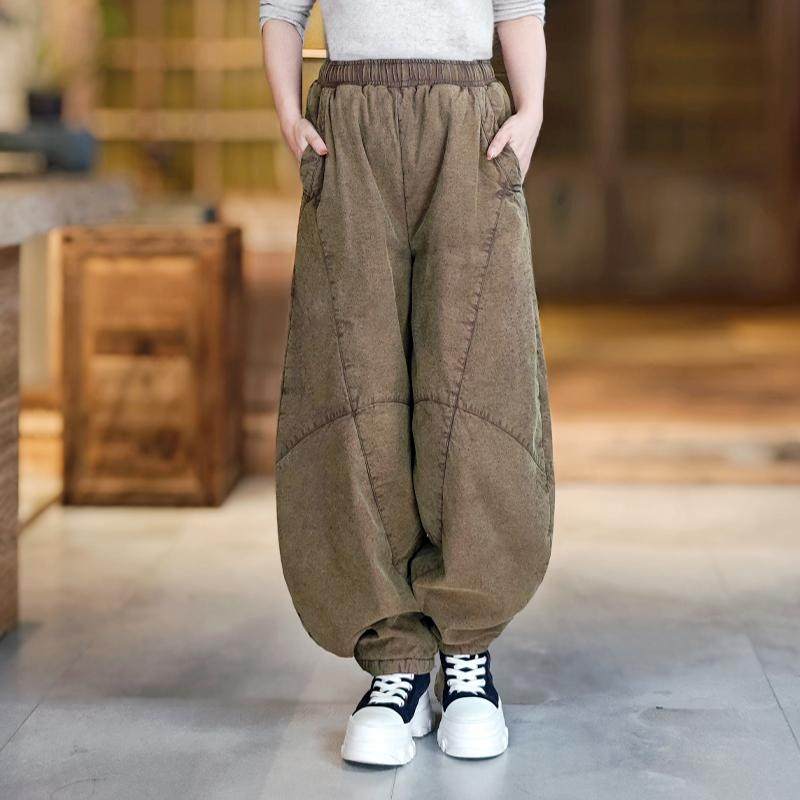 古石后原创厚棉裤女冬季外穿防寒保暖休闲裤子复古做旧宽松灯笼裤,女装/女士精品,棉裤/羽绒裤,淘宝优惠券,粉丝福利购,淘宝优惠卷