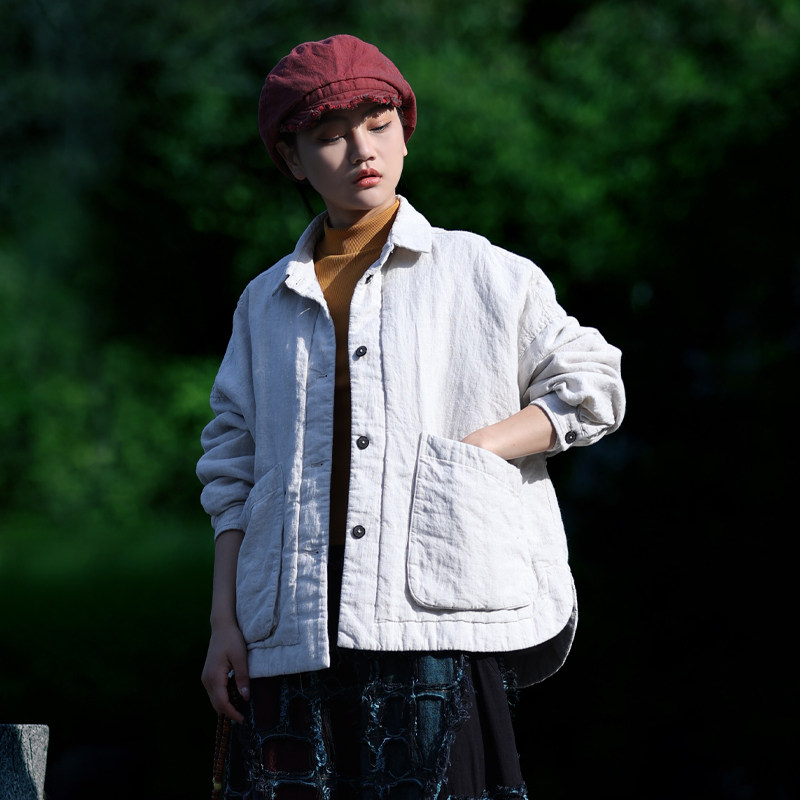 古石后休闲百搭宽松保暖松软棉服