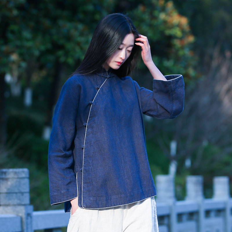 古石后原创布衣亚麻衬衫女春秋立领斜襟中式复古中国风上衣茶服,女装/女士精品,上衣,淘宝优惠券,粉丝福利购,淘宝优惠卷