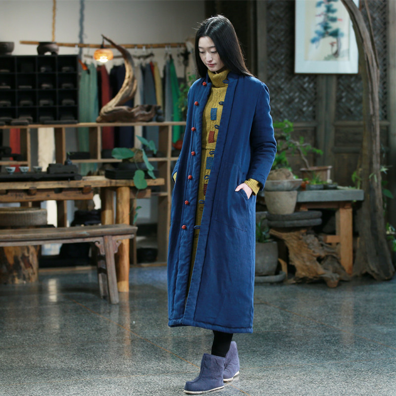 古石后原创布衣冬季加厚棉服女高端汉麻中式对襟立领长款国风棉袄,女装/女士精品,棉衣/棉服,淘宝优惠券,粉丝福利购,淘宝优惠卷