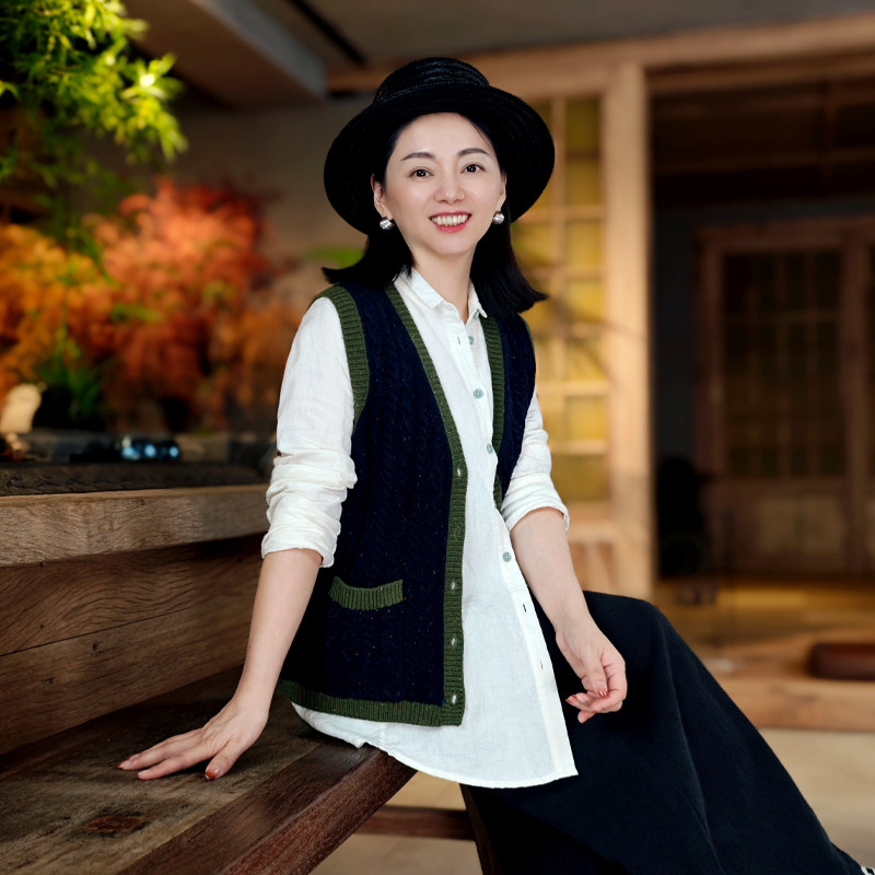 古石后原创毛衣马甲女外穿秋冬叠穿针织背心羊毛混纺气质开衫外套,女装/女士精品,马夹,淘宝优惠券,粉丝福利购,淘宝优惠卷